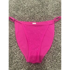 Good American Bikini Bottom Size Large Pink Swim Perfect Fit Embellished NWOT